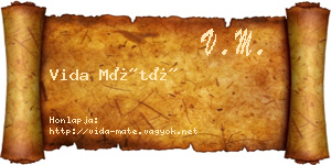 Vida Máté névjegykártya
